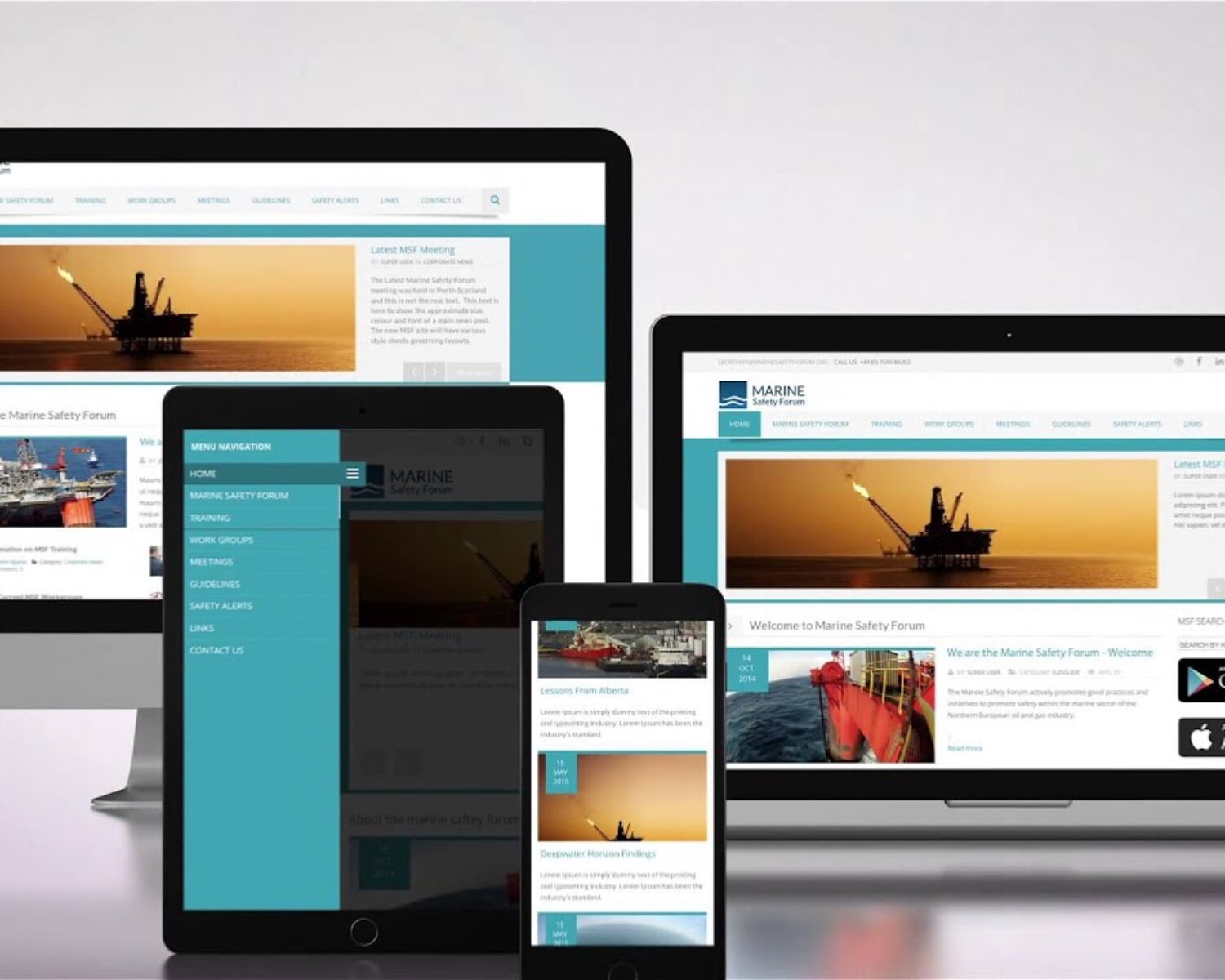 Complete rebrand for UK oil, gas and shipping authority company MSF by Tenerife Web Design including new logo, website redesign, app creation and launch video.