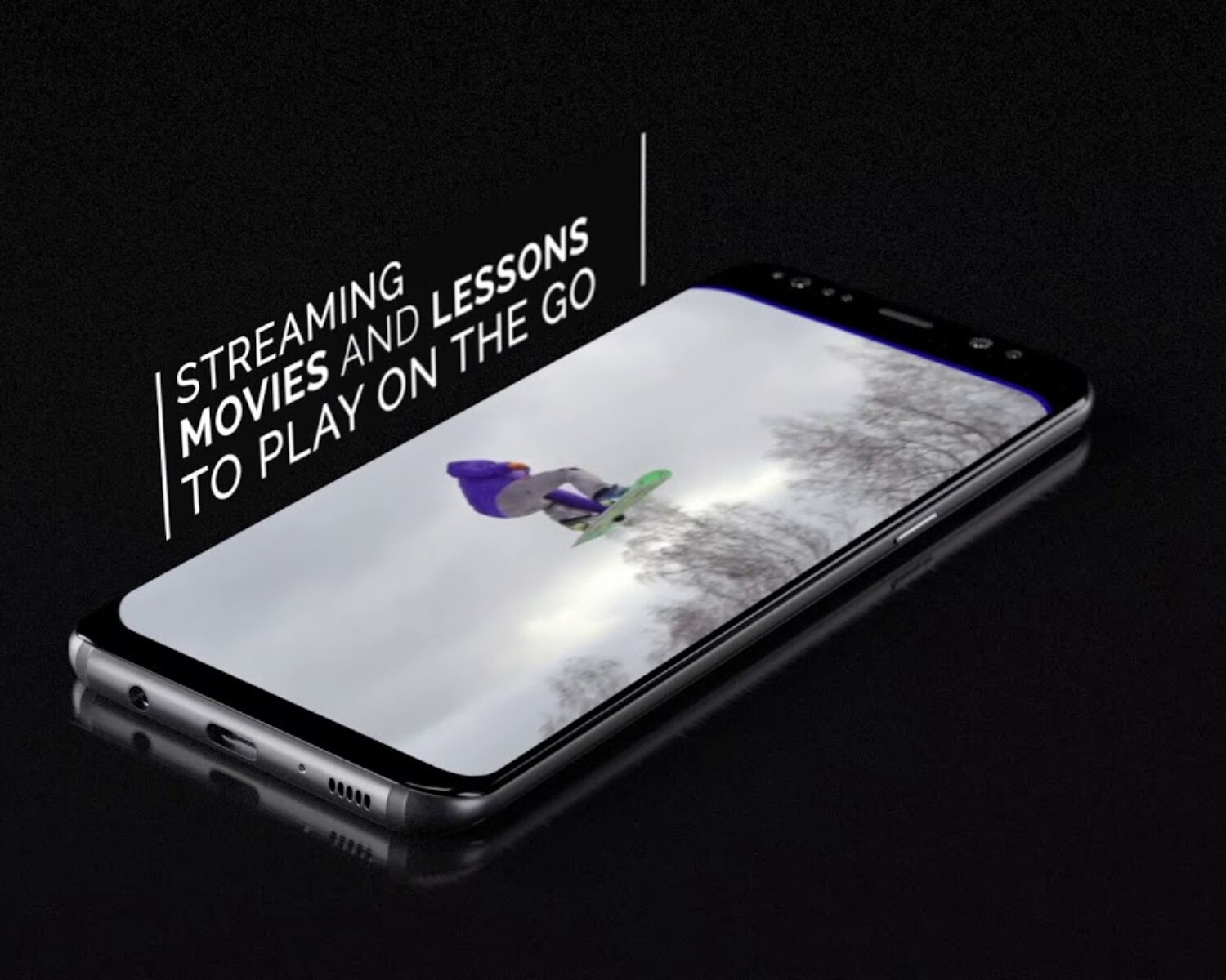 Creative snowboard app advert by Tenerife Web Design boosted downloads with social media promotion and targeted digital campaigns.