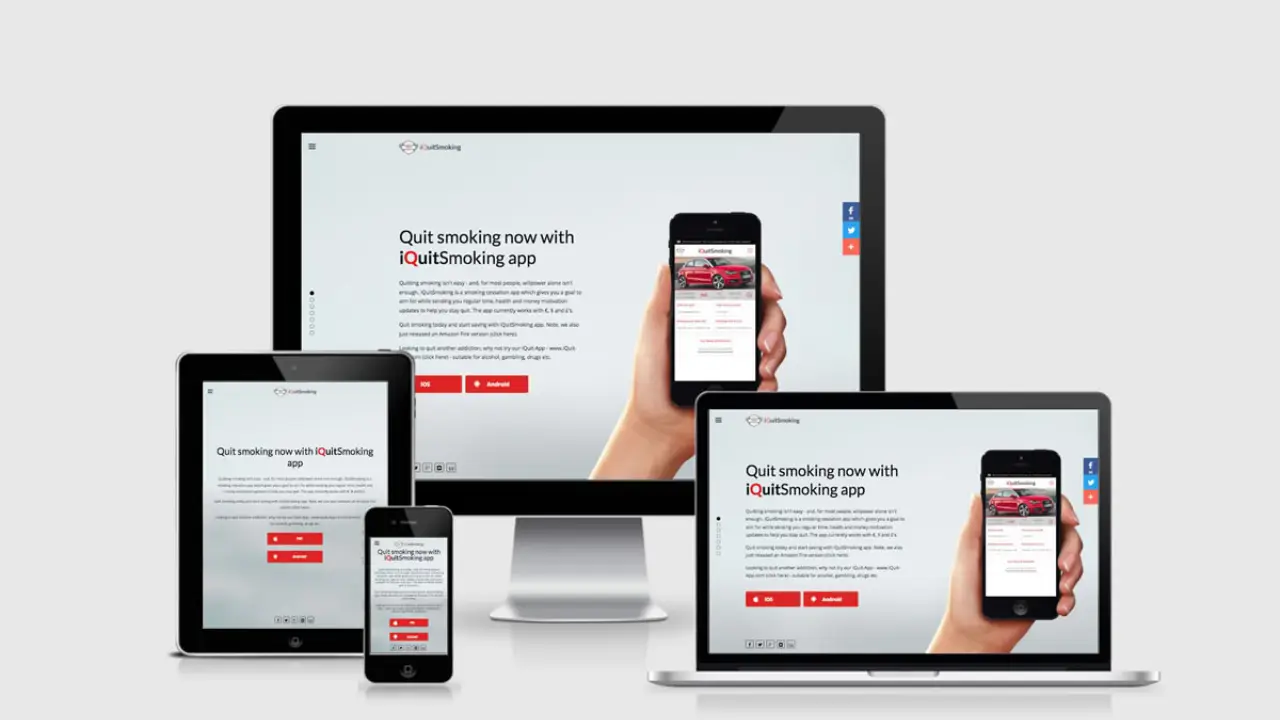 Tenerife Web Design adapted WordPress to build the iQuit App website, designed to boost downloads with clear branding and mobile-first design.