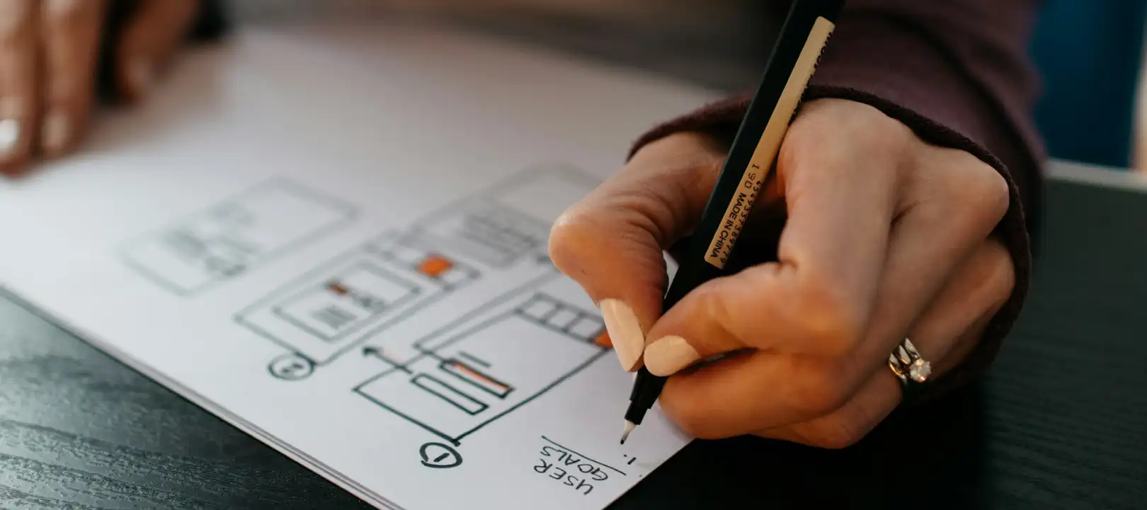 Tenerife Web Design team planning website layout using the 80/20 rule on a wireframe plan